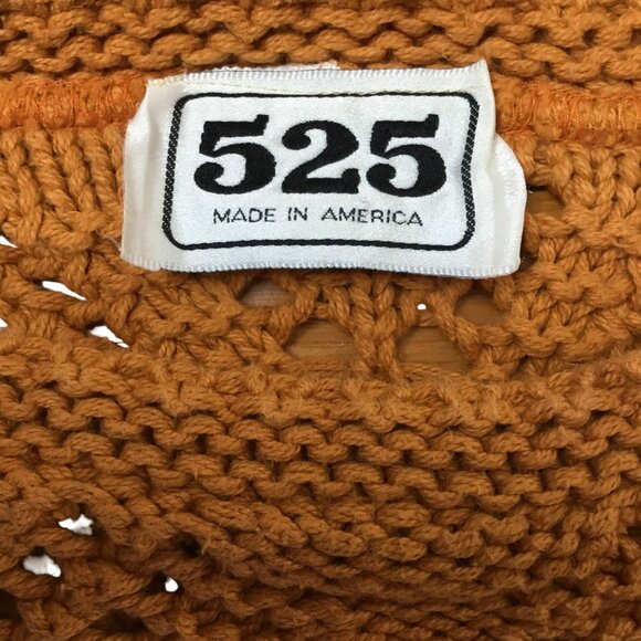 525 AMERICA Crochet Cotton Sweater Rustic Farmhouse Cottagecore Knit BohoTop OS - Picture 5 of 7